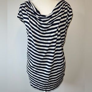 Express size L navy & white striped shirt sleeve tunic